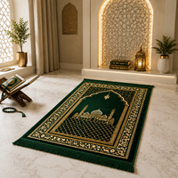 Tapis de prière en polyester lavable à motif puzzle, tapis en velours cristal imprimé HD pour salon, vente en gros à prix réduit