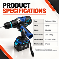 Perceuse-visseuse sans fil 21V, tournevis rechargeable, moteur sans balais OEM, vitesse variable, bricolage, assemblage de meubles, réparation du bois