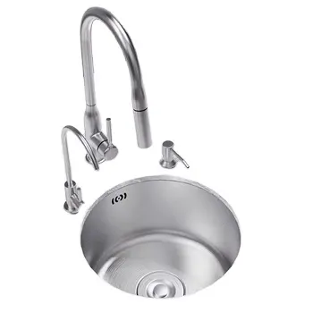 China factory customized size Small Stainless Steel Round Shape Corner Single Kitchen Sinks Bar sinks