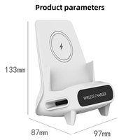 Support de chargeur sans fil amplificateur de signal 2-en-1 avec support de téléphone et charge rapide 15W