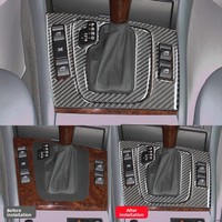 Nouvel autocollant décoratif de modification intérieure en fibre de carbone véritable pour BMW Série 3 E46 1998-2005, pour le cache de levier de vitesse et les pièces de cadre latéral