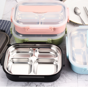 Haute Qualité 304 Alimentaire Étanche Boîte À <span class=keywords><strong>Bento</strong></span> Boîte à Lunch En Acier Inoxydable Avec <span class=keywords><strong>3</strong></span> <span class=keywords><strong>Compartiments</strong></span> - Product Image 5