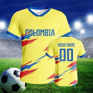 Camiseta <span class=keywords><strong>de</strong></span> Fútbol Personalizada <span class=keywords><strong>de</strong></span> <span class=keywords><strong>Colombia</strong></span> con Nombre y Número, <span class=keywords><strong>para</strong></span> Hombre, <span class=keywords><strong>Mujer</strong></span> y Jóvenes, Ropa Deportiva <span class=keywords><strong>de</strong></span> Secado Rápido, <span class=keywords><strong>Camisetas</strong></span> <span class=keywords><strong>de</strong></span> Entrenamiento - Product Image 2