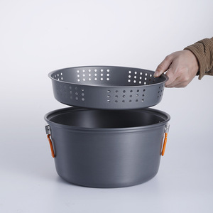 Outdoor Steamer Pot 5L Double Handled With Lid Portable <b>Camping</b> Cookware For 6-8 People - Product Image 4