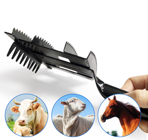 Peigne à cheveux en laine de vache et de cheval en métal noir brosse à cheveux d'élevage de bétail nettoyage du corps outils anti-démangeaisons pour animaux - Product Image 4
