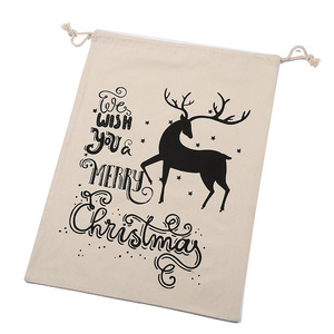 <strong>Christmas</strong> Santa Sacks <strong>Large</strong> Size 24.8 by 17.7 Inch Personalized Burlap Cotton Xmas <strong>Gifts</strong> <strong>Bags</strong> with Drawstring for Kids - Product Image 1