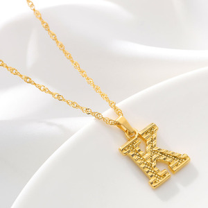 Collier chaîne <span class=keywords><strong>en</strong></span> acier inoxydable plaqué or 18 carats Artilady, <span class=keywords><strong>alphabet</strong></span> anglais initial, 26 lettres A-Z, bijoux pour femmes - Product Image 5