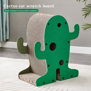 แผ่นลับเล็บแมวสัตว์เลี้ยงแบบสองด้านประกบกันเป็นคลื่นกระดาษลูกฟูกหลายชั้นแคคตัสแคร็กเกอร์สำหรับแมว - Product Image 2