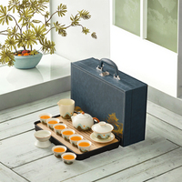 Ensemble de tasses à thé en céramique élégantes à motif paysage chinois avec Gaiwan pour la cérémonie du thé à domicile, la méditation et la relaxation quotidienne