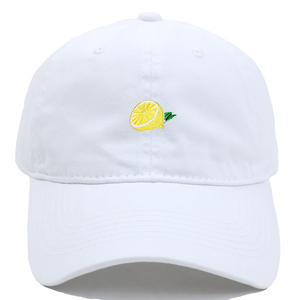Casquette de baseball en coton vintage lavé sur mesure en gros, casquette de papa brodée avec un citron mignon pour femmes, été - Product Image 6