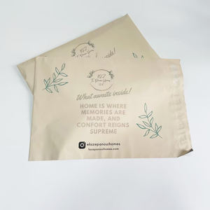 Enveloppes d'expédition personnalisées en polymailers beiges avec impression UV brillante, sacs d'expédition postale, sacs d'expédition - Product Image 2