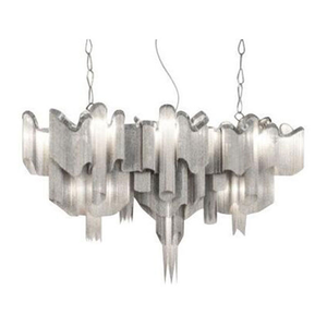 Luminaire suspendu LED de style italien, luxe, <span class=keywords><strong>hauteur</strong></span> réglable, pampille argentée, lustre en aluminium <span class=keywords><strong>pour</strong></span> villa - Product Image 6