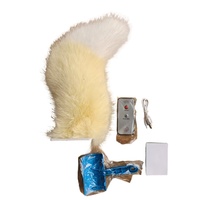 Décoration de queue de renard en peluche pour véhicule électrique, détachable, activée par le son, modèle à velcro