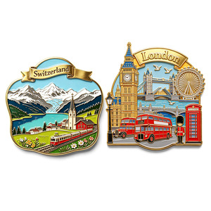 Factory Direct ODM Eco Friendly Baking Varnish <b>Metal</b> Fridge Magnet Dome Cathedral Landmark Travel Souvenir Magnet <b>Sticker</b> Gift - Product Image 3