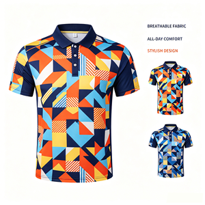 Quick Dry Stiff Collar Performance All Over Print Short Sleeve Golf <b>Polo</b> Shirt Sporty Polyester Custom logo <b>Polo</b> Shirt for Men - Product Image 2