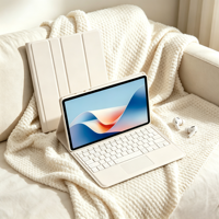 Étui de clavier antichoc en cuir PU bleu compatible avec iPad 10.9 2022, pavé tactile détachable et support pour stylet