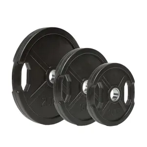 Customizable Weight Plates 1 inch Rubber Coated Cast Iron 2 Holes Weight Plate Discs For Gyms 20 kg Weight Plate
