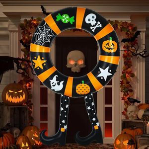 Halloween Inflatable Witch Wreath With Legs Large Size Outdoor Yard Decor PVC Material Party Decoration - Product Image 1