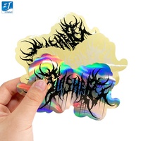 Étiquettes personnalisées de remerciement, découpe sur mesure, autocollants holographiques en verre, autocollants anime/merci pour les petites entreprises, holographiques