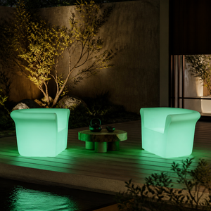 Modern <strong>Outdoor</strong> LED <strong>Bar</strong> Furniture <strong>Set</strong> Waterproof PE Plastic Luminous Sofa and Table Glow in the Dark Chair for Nightclub Event - Product Image 4