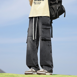 Customized logo Thin <b>overalls</b> for <b>men</b> and loose teenagers in summer breathable fashionable popular outdoor skilling leisure - Product Image 2