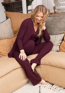 New maternità sleepwear tre pezzi <span class=keywords><strong>pigiama</strong></span> set infermieristica sonno Set 100% cotone <span class=keywords><strong>gravidanza</strong></span> e allattamento al seno <span class=keywords><strong>pigiama</strong></span> per le donne set - Product Image 2