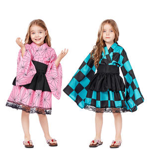 Costume di Halloween più Popolare, Abbigliamento Anime <span class=keywords><strong>Demon</strong></span> <span class=keywords><strong>Slayer</strong></span>, Nuovo Design Kimono Diviso Kamado Nezuko per Bambine - Product Image 2