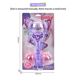 Baguette à bulles électrique automatique pour enfants, amusante pour l'été, avec fonction de lumière violette, 2 flacons de solution, nécessite 3 piles AA - Product Image 6