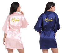 Impression personnalisée mariée demoiselle d'honneur Satin soie Robe mariage Peignoirs de bain pour les femmes