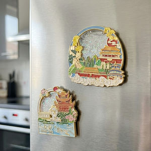 Aimant de réfrigérateur en alliage de zinc laqué, effet sable mouvant, motif repère urbain, personnalisable DIY, pour décoration intérieure et <span class=keywords><strong>souvenir</strong></span> - Product Image 2