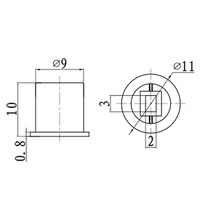 JBLA177 Capuchon de commutateur à bouton-poussoir rond 10mm de hauteur