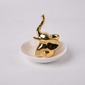 आकर्षक हाथी-थीम वाले सिरेमिक ट्रिकेट्स ट्रे: नेकलेस, बालियां, रिंग-आदर्श घरेलू शादी की सजावट के लिए एक स्टाइलिश स्टैंड - Product Image 2