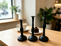 Porte-bougie Hurricane, élégant chandelier à tige haute, bougie conique en option, taille et finition personnalisées pour la décoration de table de mariage et de la maison