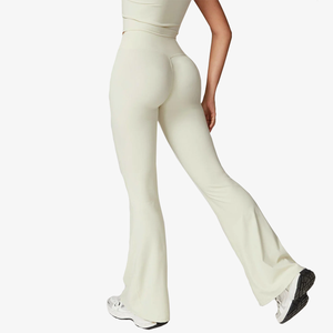 Leggings <span class=keywords><strong>de</strong></span> yoga personnalisés à jambes larges et évasées à quantité minimale <span class=keywords><strong>de</strong></span> commande bas Pantalons <span class=keywords><strong>de</strong></span> yoga pour femmes Pantalons <span class=keywords><strong>de</strong></span> yoga sportifs et décontractés à taille haute - Product Image 5