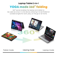 Ordinateur portable 2 en 1 à écran tactile 10.95 "Laptop à rabat à 360 ° Intel Celeron N95 Win11 16GB DDR5 1TB SSD Corps en alliage d'aluminium Notebook PC