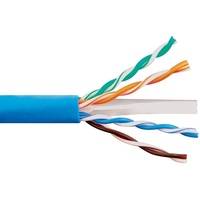 Kabel Patch Ethernet CAT6 RJ45 Kecepatan Tinggi Tembaga Terpilin 24AWG 7*8*0.18mm Jaket PVC Biru 5M OEM Kantong PE