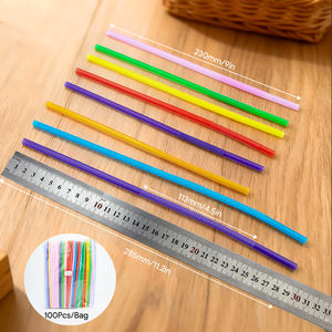 หลอดพลาสติกแบบใช้แล้วทิ้งหลากสีสันสำหรับตกแต่ง  หลอด PP เกรดอาหารสำหรับขายส่ง - Product Image 4