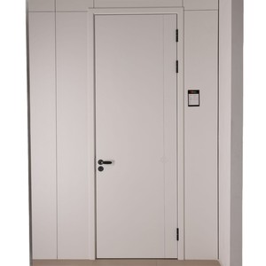 Puerta Interior Minimalista de Acero, Resistente al Fuego, Apertura Manual, Acabado en Color Blanco - Product Image 1