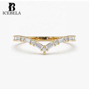 ICEBELA güzel takı toptan <span class=keywords><strong>V</strong></span> şekilli istifleme yüzük kadın zirkon kızlar için 925 ayar gümüş lüks tasarımcı dalga yüzük - Product Image 2