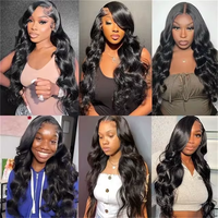 Perruque de cheveux humains naturels indiens bruts sans colle perruque Lace Front de cheveux humains perruque de cheveux alignés sur les cuticules de vague de corps 360 Full HD perruque de dentelle frontale