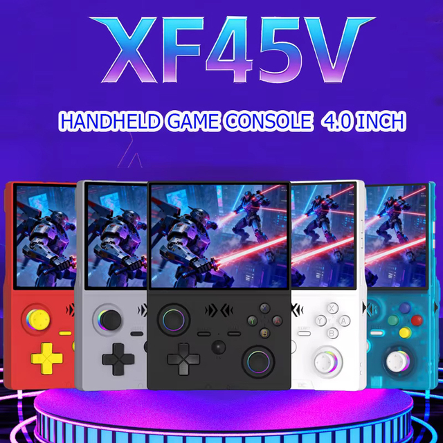 Gamegaga XF45V Handheld Game Console 4-Inch Screen Linux System 1GB+4GB RAM 64GB Storage 4000mAh Battery WiFi Built-in Games