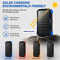 Batterie au lithium polymère de 36800 mAh alimentée par l'énergie solaire, en plastique, étanche à la poussière, chargeur portable, type C, USB, charge sans fil