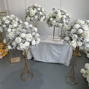 IFG 2025 50cm seda rosa y Gypsophila flor bola bebés respirar Floral centro de mesa para decoración de boda - Product Image 4
