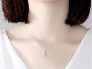 Collar con colgante de avión de Zirconia cúbica simple, collar con forma de avión de circón de lujo para <span class=keywords><strong>mi</strong></span> <span class=keywords><strong>hija</strong></span> - Product Image 2