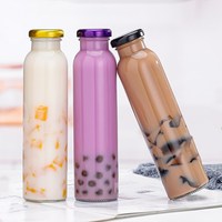 Lege 500ml ronde 250ml 8 oz sapglazen flessen met metalen deksels, geschikt voor dranken, koudgeperste sap, melkthee, 16oz 16 oz