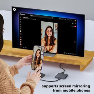 ฮับ USB-C แม่เหล็กพร้อมช่อง M.<span class=keywords><strong>2</strong></span> NVMe SSD, <span class=keywords><strong>3.2</strong></span> USB 10Gbps, HDTV 4K 60Hz, แท่น Pd 100W สำหรับสมาร์ทโฟนและแล็ปท็อป - Product Image 5