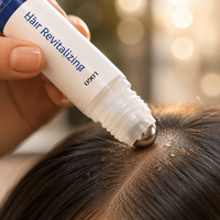 Serum Revitalisasi Rambut Private Label Roll on 10ml Minyak Batana Rosemary Jahe Menutrisi Memperkuat Perawatan Kulit Kepala