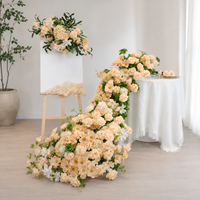 Centre de table en fleurs artificielles en cascade ivoire, arrangement floral de mariage, vente en gros, conception personnalisée, usine