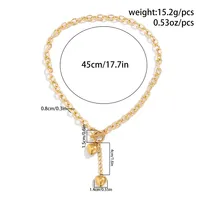 Collier Quotidien à Chaîne Épaisse avec Pendentif Cœur et Pompons pour Femme, Accessoire Tendance pour Dames, Bijou de Mode, Cadeau Féminin