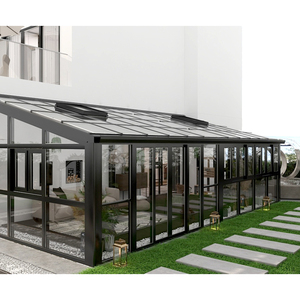 Thiết kế hiện đại nhôm sunroom cho công viên solarium kèm theo hiên nhà kính bốn mùa mùa đông Vườn Mùa Hè biệt thự phẳng - Product Image 4